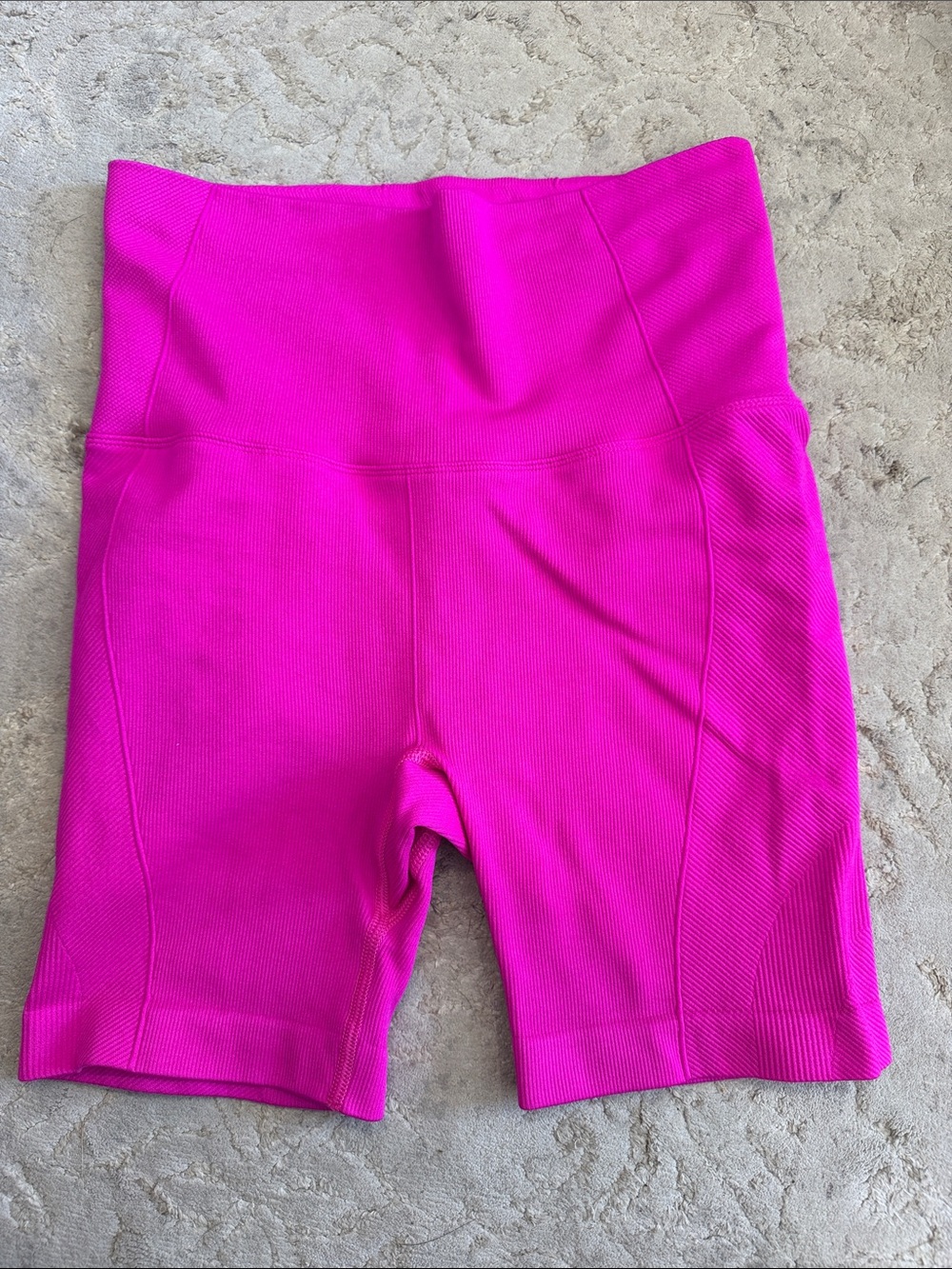all in motion Bright Pink Ribbed High-Waist Bike Shorts